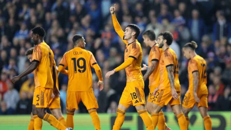 Matías Soulé marcó un gol de cabeza para Roma vs. Rangers en Europa League