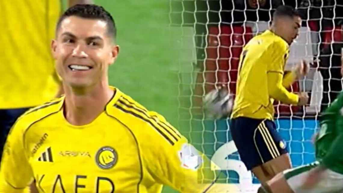 Cristiano Ronaldo hizo un gol con la espalda en el empate de Al Nassr ante Al-Ettifaq