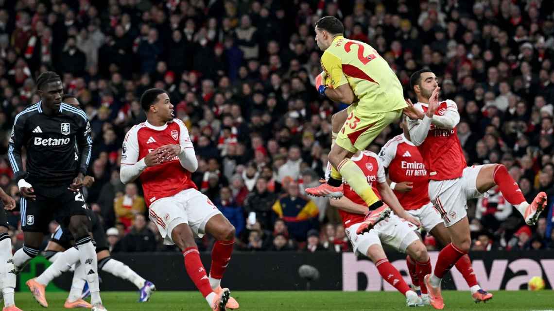Arsenal cortó la racha de Aston Villa, lo goleó y cerró el año en lo más alto