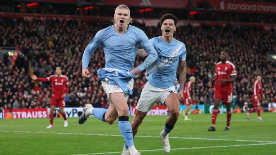 Haaland fue decisivo en Anfield y Manchester City logró un triunfo clave ante Liverpool