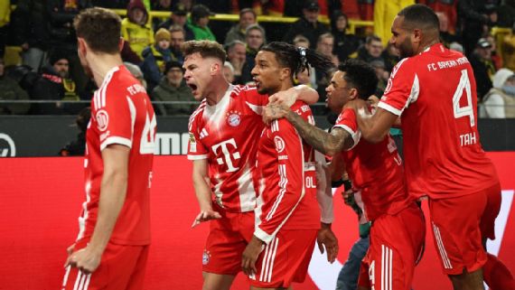 Bayern Munich ganó en el cierre ante Borussia Dortmund y quedó a un paso del título
