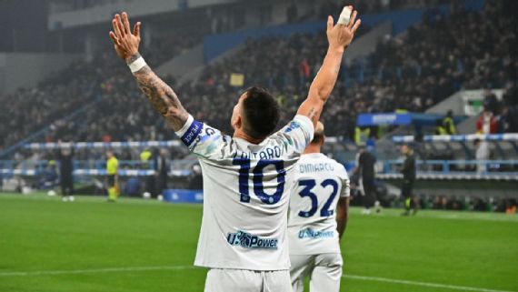 Lautaro aportó su gol en la contundente victoria de Inter frente a Sassuolo por la Serie A