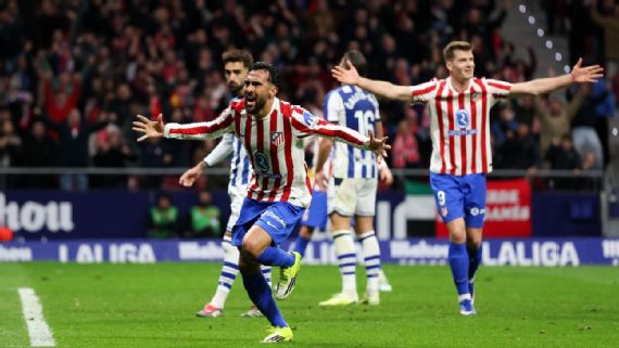 Nico González brilló con un doblete en el triunfo de Atlético de Madrid ante Real Sociedad