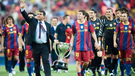 Laporta habló del futuro del Barcelona y aseguró que Messi es parte del pasado